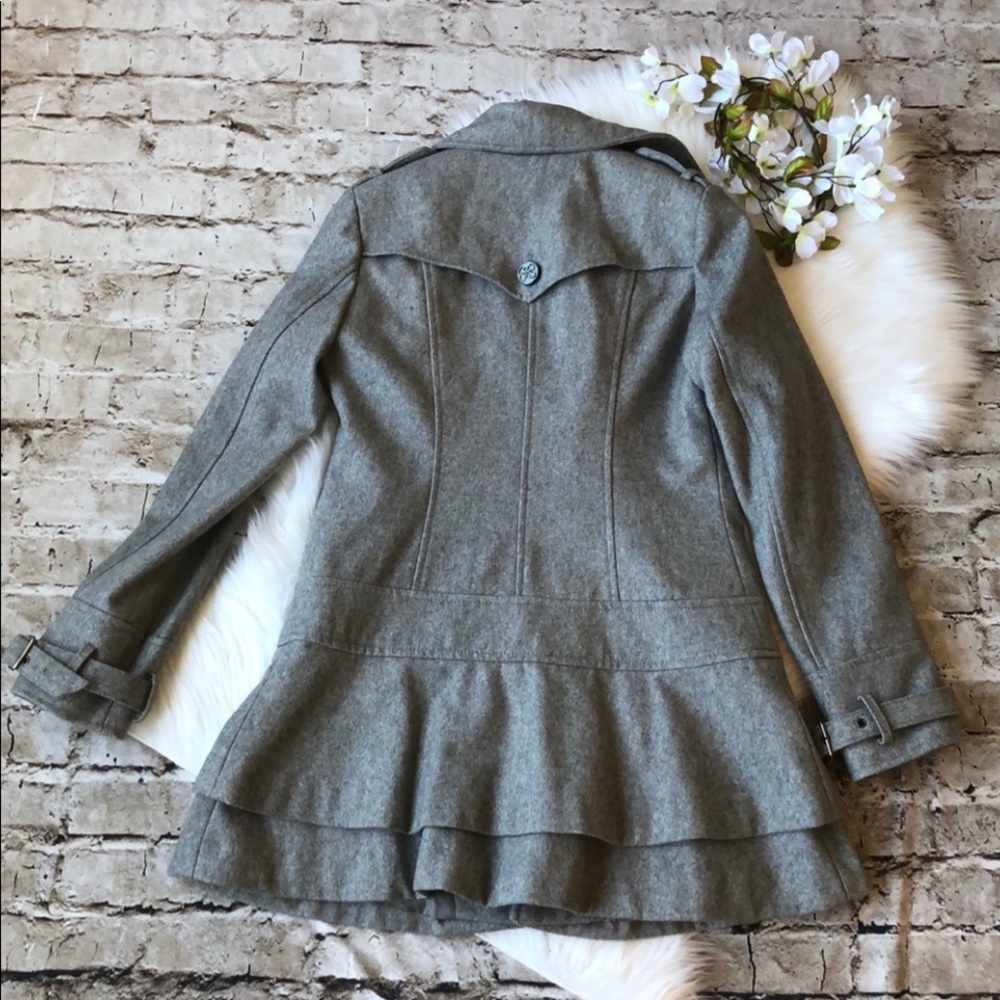 Guess peplum pea coat gray used like new size S - Picture 3 of 8